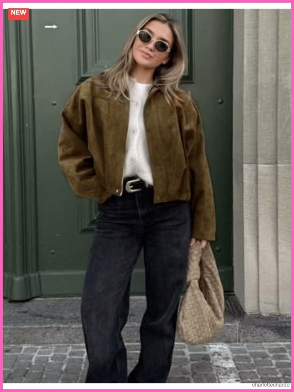 Faux Suede Bomber Jacket Oversized Cropped Coat Lapel Collar Batwing Sleeve Zip - Picture 3 of 6